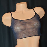 Sexy Short Crop Top in Semi Sheer Netting as Lounge Wear or Lingerie or a Hot Date!