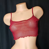Sexy Short Crop Top in Semi Sheer Netting as Lounge Wear or Lingerie or a Hot Date!