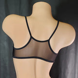 Super Sexy Extreme Racer Bra Top in Ultra Sheer Glissenette. Sized & stretchy for a perfect fit.  Match this top with a glissenette bottom!