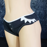 Brazilian Cheek Shorts. Creative Short Shorts with Sunburst Detail on Sides. Faux Front Placket with Rhinestone Accents.