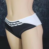 Brazilian Cheek Shorts. Ruched Short Shorts in Contrasting Panels with Decorative Studs.