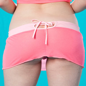 Extreme Semi Sheer, Super Short Mini Skirt with Keyhole Feature and Waist Band.  Reversible with Keyhole in front or back. Nothin's Sexier!