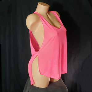 Sexy Open Sided Top in Semi-Sheer Jersey.  Perfect for Lounging, as Lingerie or Going Out.