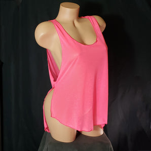 Sexy Open Sided Top in Semi-Sheer Jersey.  Perfect for Lounging, as Lingerie or Going Out.