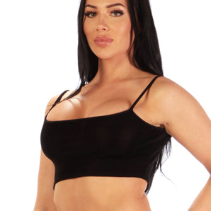 Sexy Short Crop Top in Sexy Slinky Knit fabric. Form Fitting, Spectacular!