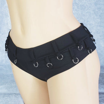 Brazilian Cheek Shorts. Show Off Your Bum with Sexy Micro Booty Shorts!  Belt loops, decorative rings, and Stretchy for a perfect sexy fit.